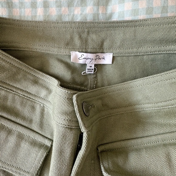 Green Denim Mini Skort - Picture 2 of 3